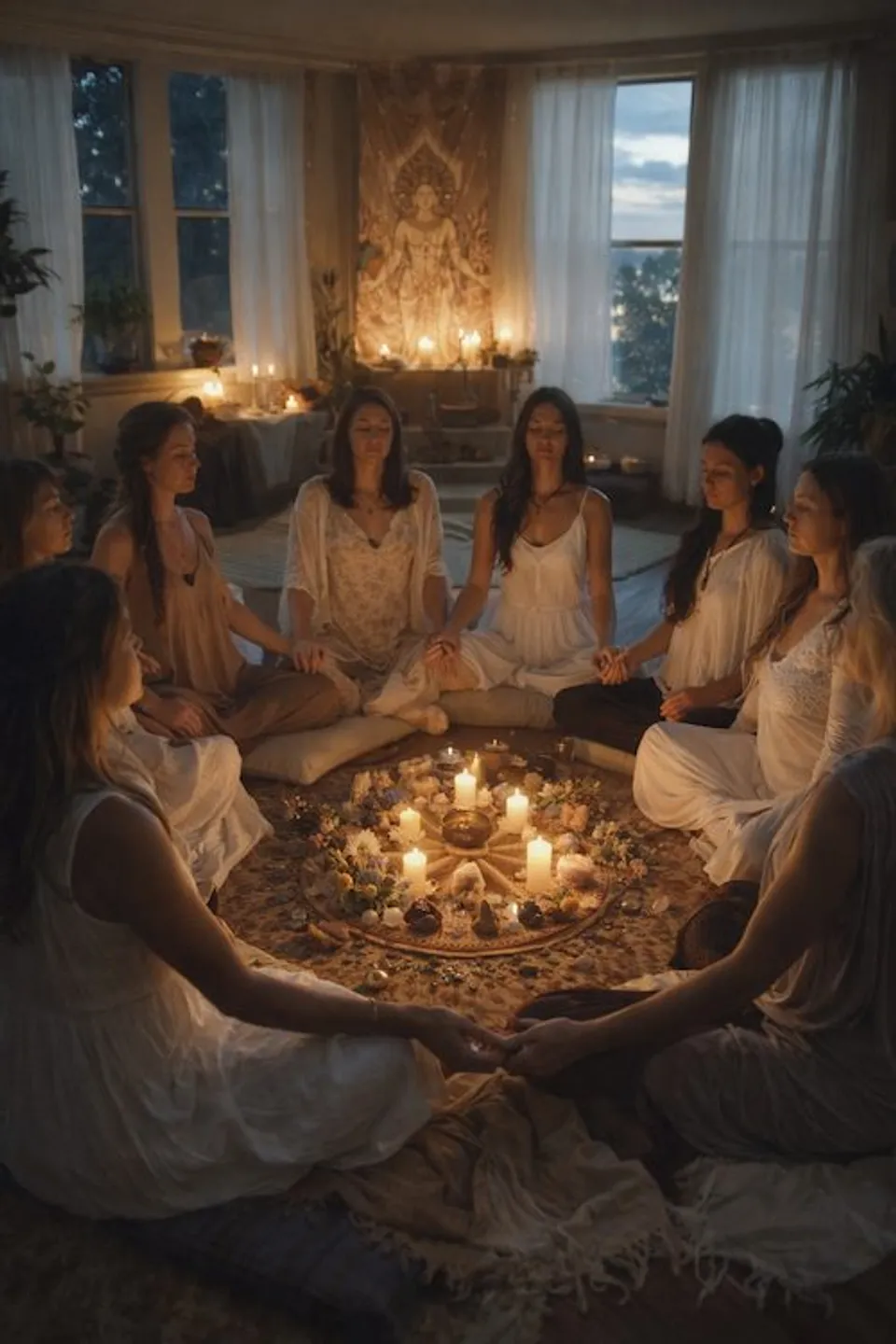 Mujeres en círculo sagrado