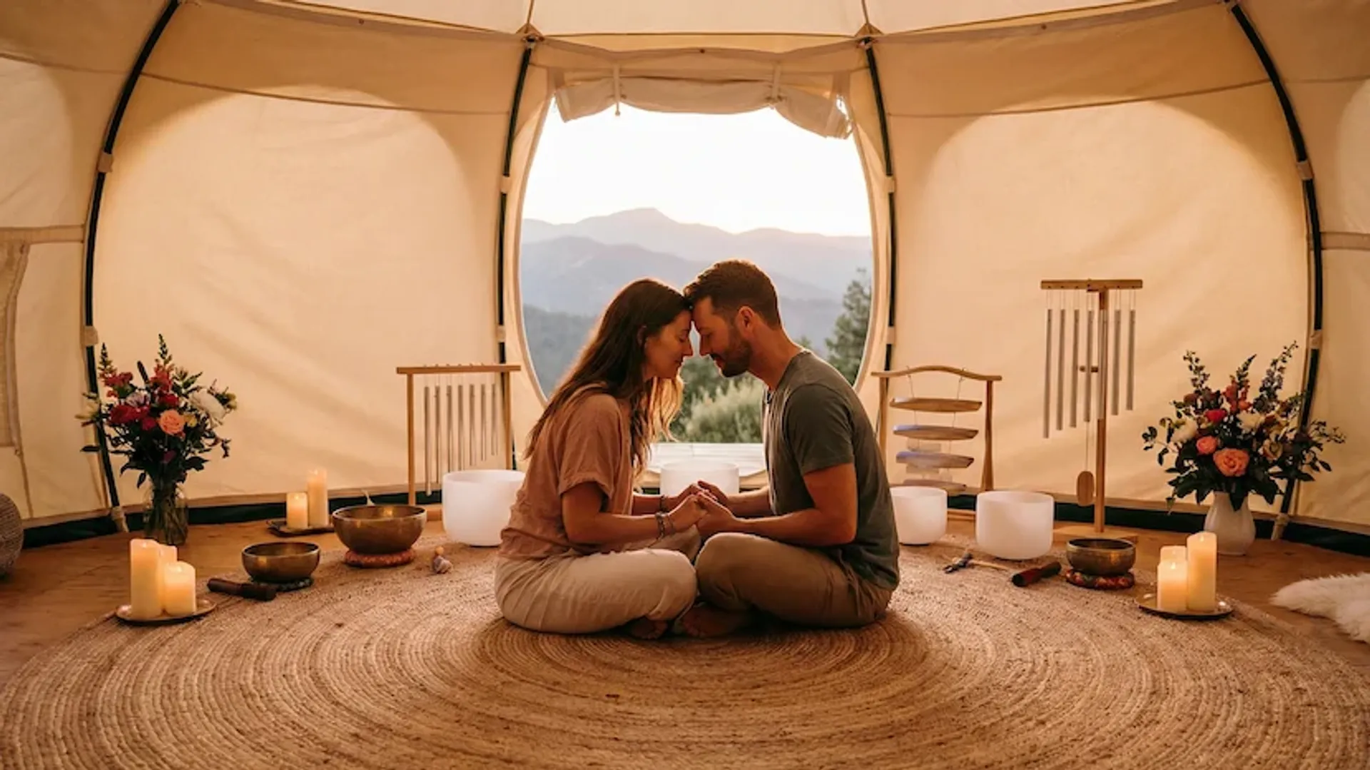 Pareja en meditación
