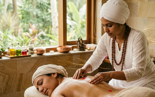 Masaje Abhyangam ayurvédico de cuerpo completo con aceites medicinales en Envigado - Marce Anahata