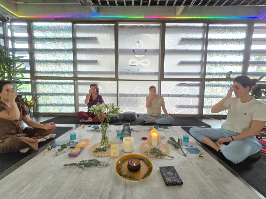 Breathing circle around the altar during a birthday ritual